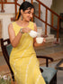 Yellow Pure Cotton Embroidered Straight Kurta Pant Set